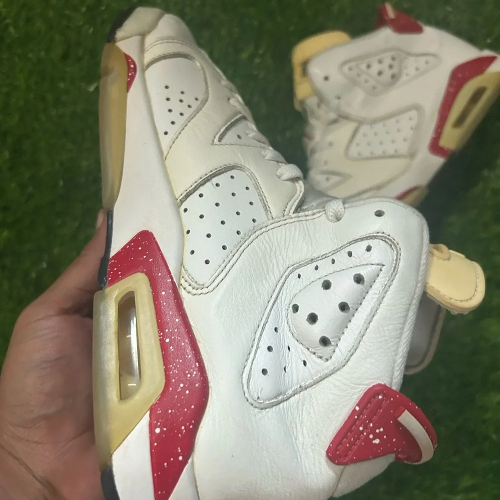 Air Jordan 6 Red Oreo Size 7Y GS White Red Used No Box